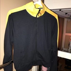 Black and yellow zip up